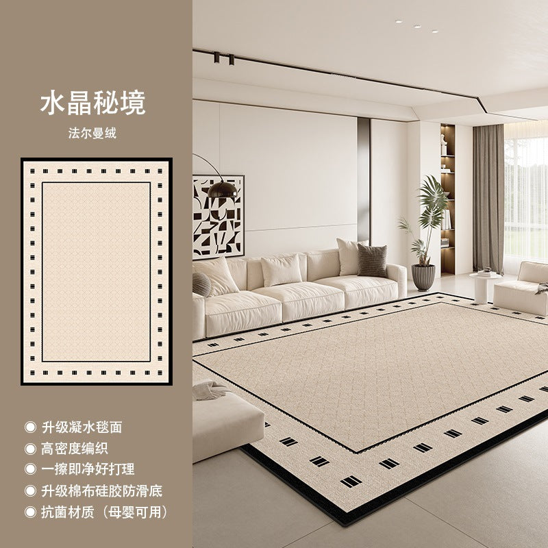 Distributed carpet living room  new cream style no-wash and wipeable bedroom waterproof sofa light luxury high-end floor mat