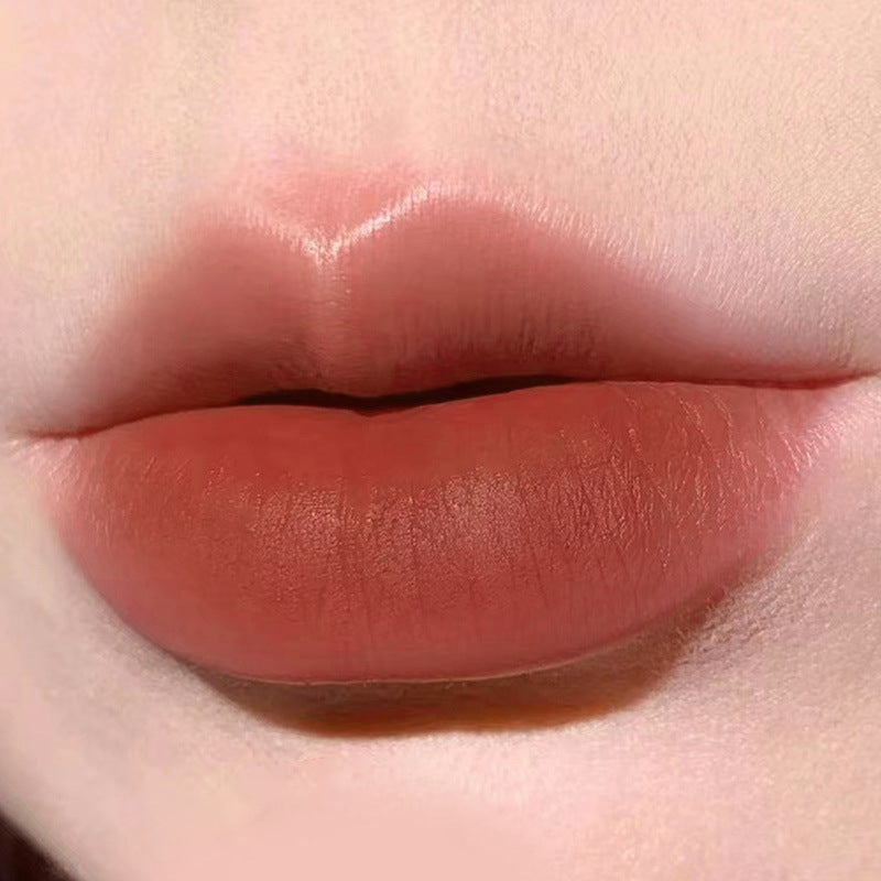 HERORANGE~ Cold Brown Milk Mud Lip Glaze Matte Velvet Matte Surface Plain White Color Lipstick Mud Student Lip Gloss