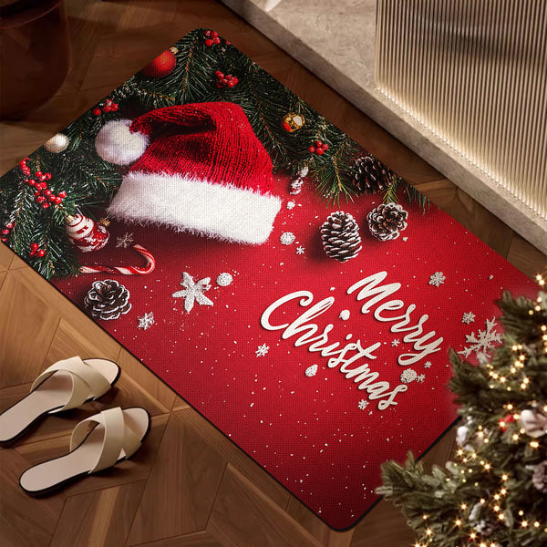 high-end Christmas soft diatom mud floor mat non-slip toilet mat dirt-resistant non-slip bathroom floor mat