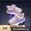 spring/autumn new light-up shoes for girls, cartoon leather sneakers, toddler & kids' export casual shoes with lights