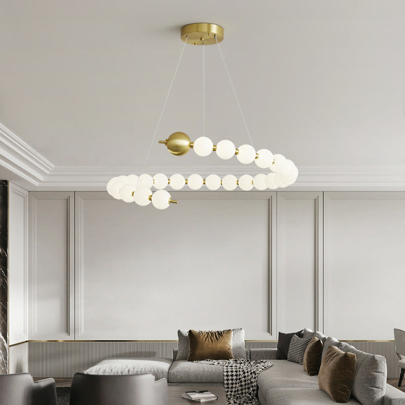 Living room main chandelier modern simple light luxury 2022 new glass Internet celebrity bedroom light creative Nordic restaurant lighting