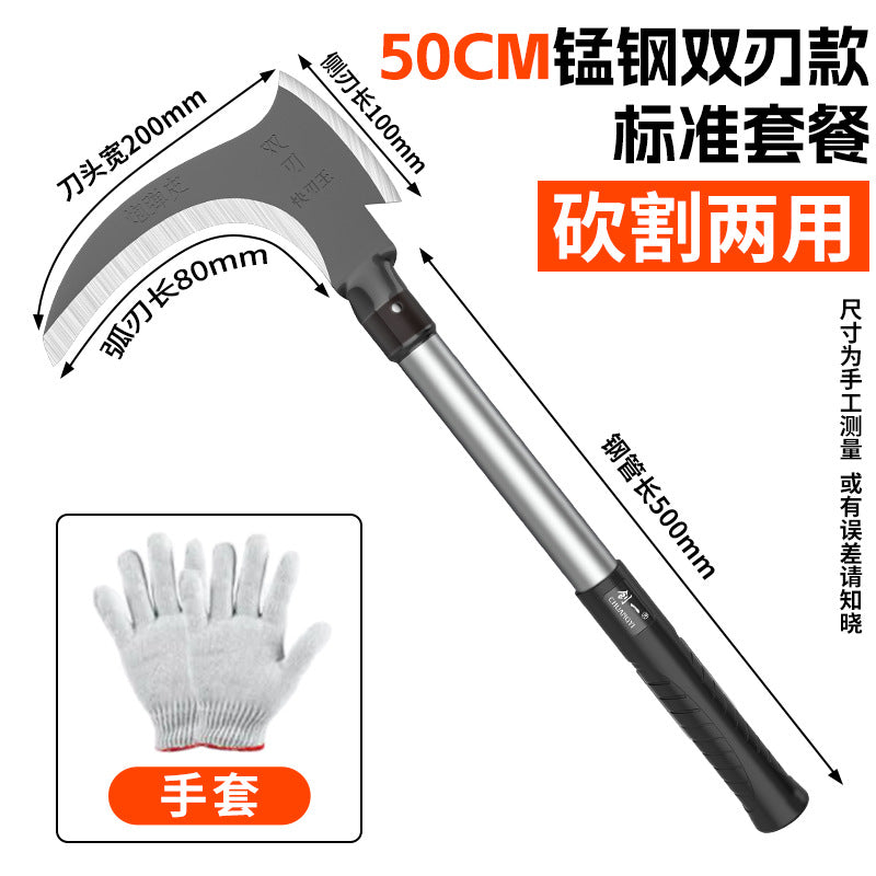 Chuangyi high manganese steel sickle agricultural grass cutting and wheat cutting special firewood cutting and pruning rice cutting tools factory direct sales
