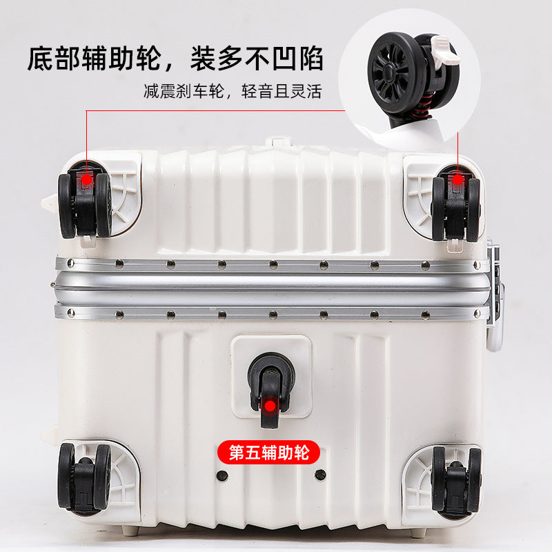 Large-capacity aluminum frame luggage trolley case 24-inch suitcase bag universal wheel leather case password case high-value customization