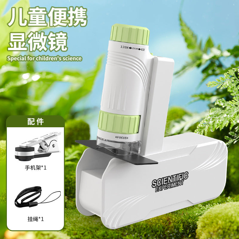 kids portable microscope toy outdoor handheld primary and secondary school students scientific experiment suit factory direct sales