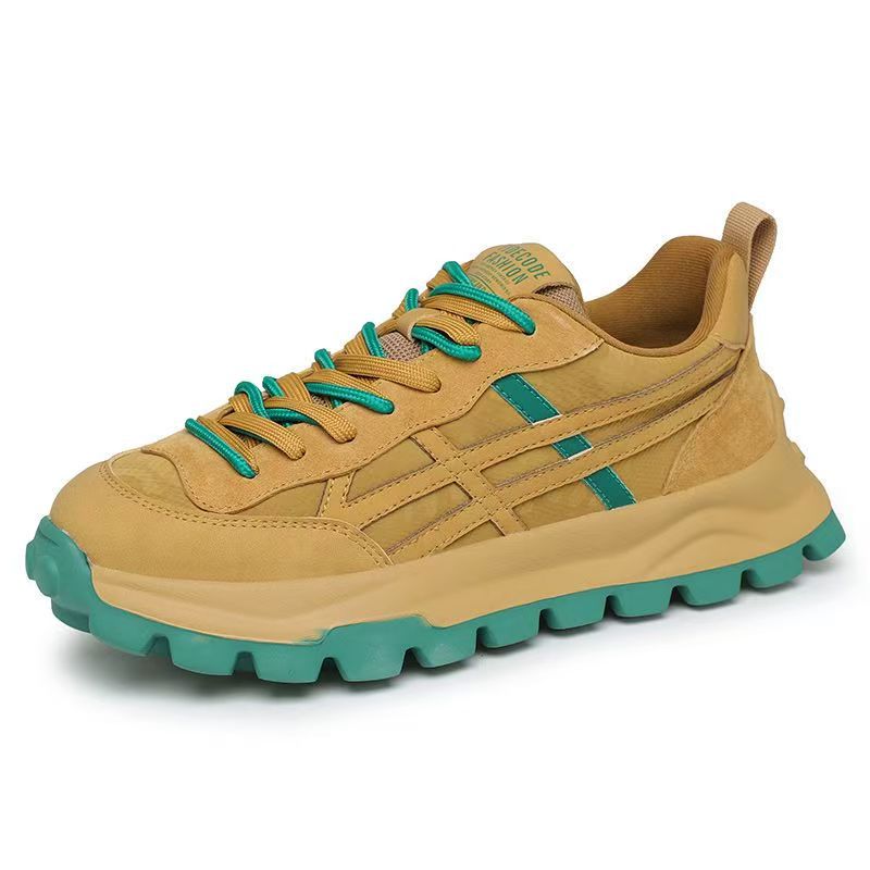 Men's shoes 2025 spring breathable retro high-end athletic casual youth height-increasing chunky sole dad shoes trendy sneakers