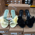 Za2024 summer new women's shoes floral decorated thin strap high heel sandals casual versatile fashion sandals for women