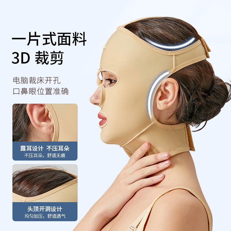 V-face mask post-surgery facial shaping full face mask post-op compression elastic bandage shaping headgear chin strap