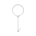 2025 amazon export new heart ring sliding chain necklace - trendy punk cuban y-chain design for women