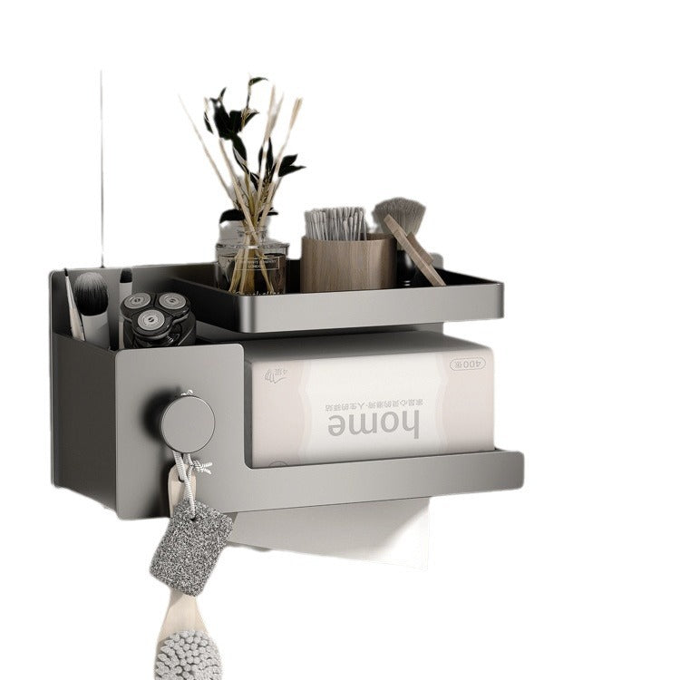 Direct sales space aluminum toilet tissue box toilet pumping carton non-punching bathroom rack wall-mounted toilet paper holder