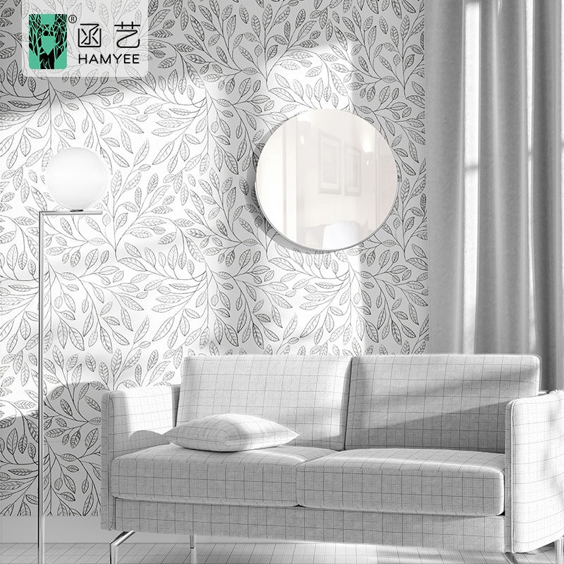 Cross-border sketch flower wallpaper thickened waterproof PVC wallpaper self-adhesive background wall decoration personalized wall sticker cloth with glue