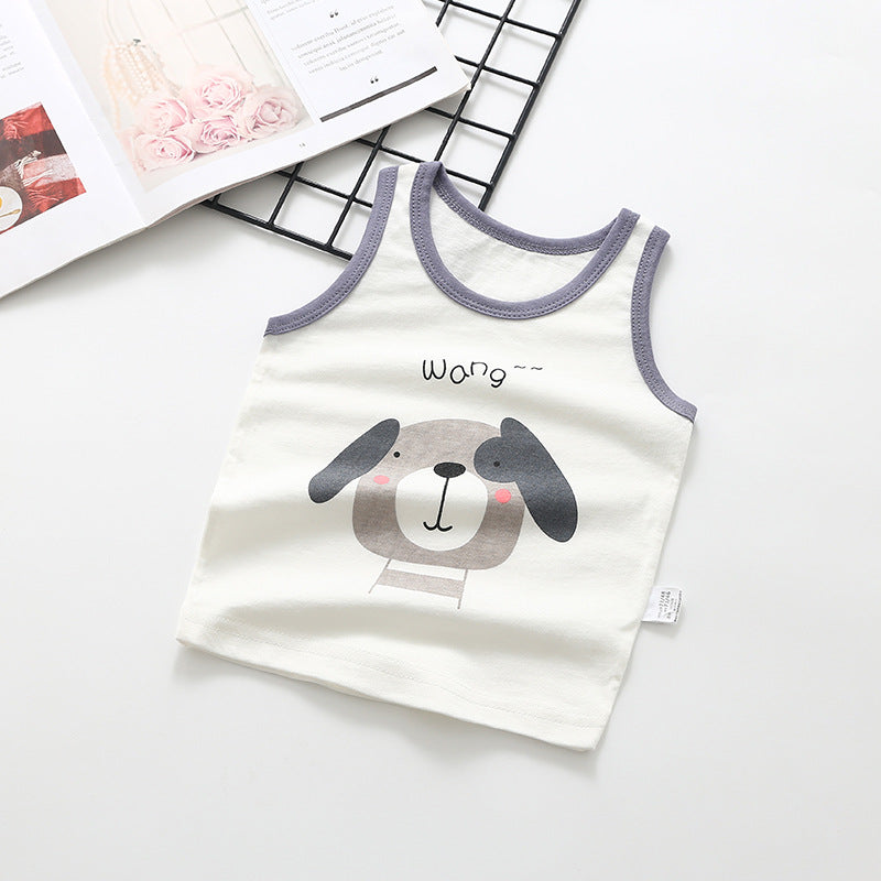New lightweight summer pure cotton baby tank top - sleeveless undershirt for kids, breathable and sweat-absorbent infant clothing