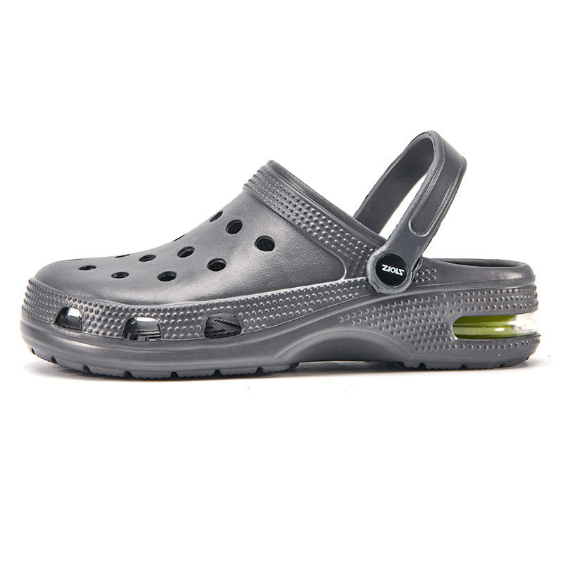 Cross-border large-size air cushion slippers men's summer sandals outdoor hole shoes outside beach sandals household half mop wholesale