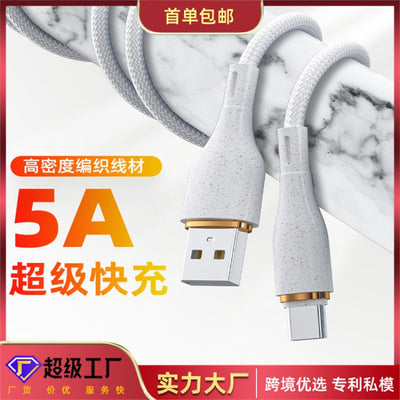Usb data cable type-c 5a fast charging cable compatible with leeco android nylon braided iphone apple charging cable