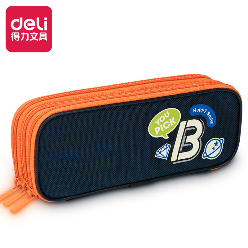 Deli Stationery Children's Student Pencil Bag Stationery Box Student Storage Bag Stationery Bag Large Capacity Cartoon Pencil Case