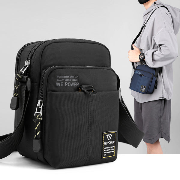WEPOWER Mini Crossbody Bag Nylon Cloth Men's Bag Casual Function Men's Shoulder Bag Outdoor Sports Small Backpack