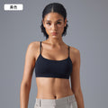 Adjustable straps backless sports bra women's running shockproof fitness bra barely-there yoga bra d25108