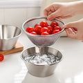 304 stainless steel drain basket mini small vegetable basin for home kitchen rice washing fruit drain basket egg basin