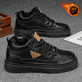 Fleece-lined men's shoes 2025new arrival autumn winter high-top sneakers men's leather heattechthickened cotton shoes low-top boots