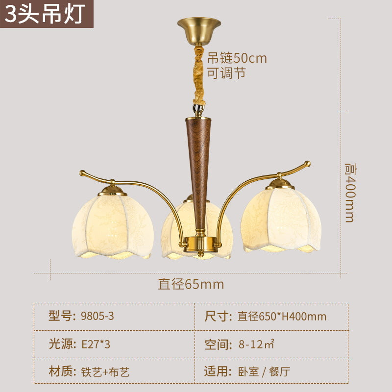 Vintage living room chandelier hall main light French medieval style bedroom dining room light wabi sandy Nanyang style study lamp