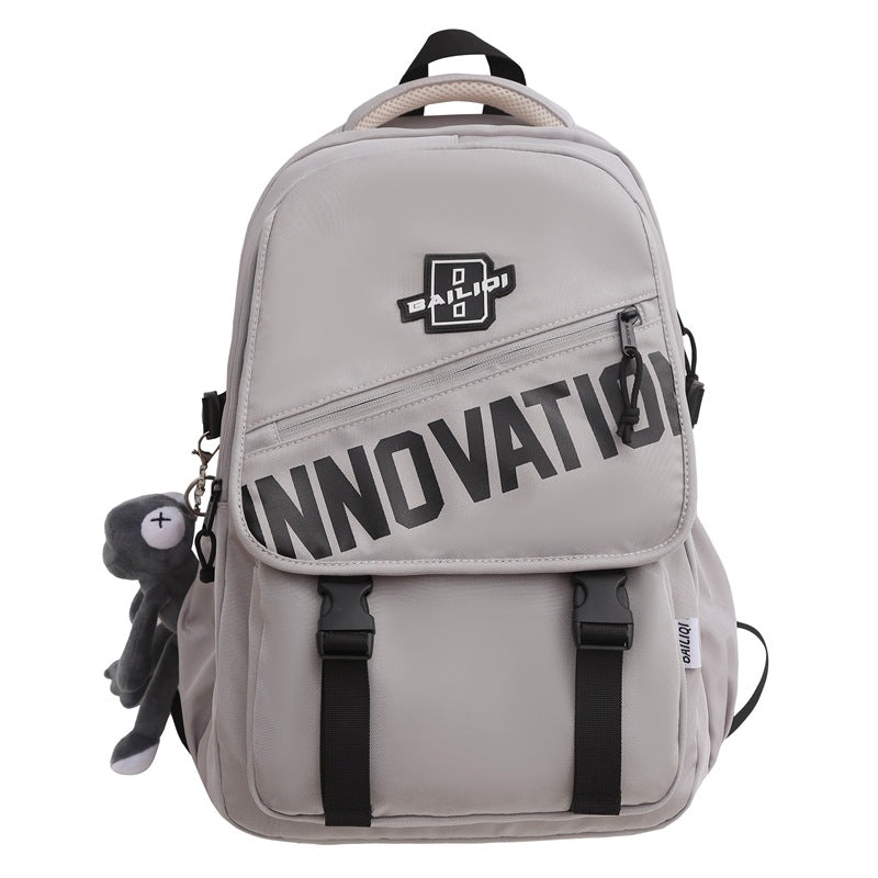 New large-capacity schoolbag, high school student fashion trend backpack, computer bag, strong and durable backpack.