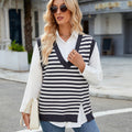Fashion cross-border export women's clothing new arrival  independent station casual v-neck slit sweater vest vest