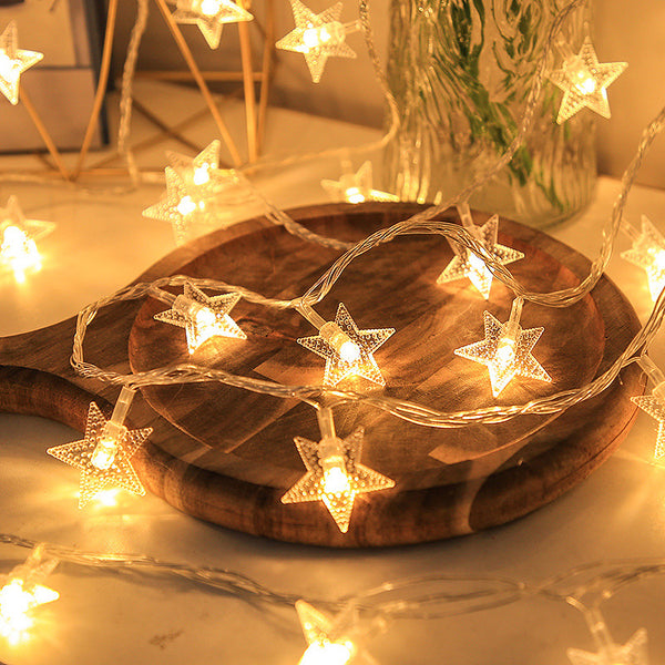 LED light string pentagram lights outdoor camping tent atmosphere lights christmas garden decoration star light string