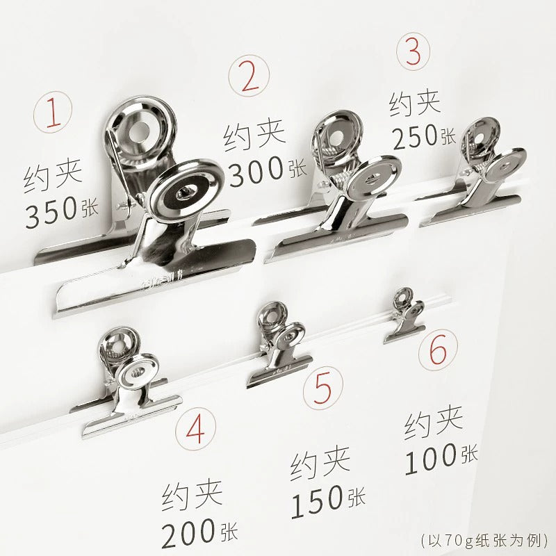 Deli Round Ticket Clip Stainless Steel Ticket Clip Butterfly Clip Metal Clip Iron Clip File Clip Book Clip Test Paper Clip