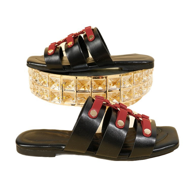 2025 new flat retro roman sandals and slippers - women's comfortable high-end flat heel slippers for wholesale