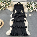 Classy banquet dress classyaccessible luxuryniche styleruffles cake skirt heavy industry pleated silmlongdress