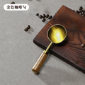 New 430 stainless steel round-head measuring spoon - home kitchen baking tool with beech wood handle for coffee, bean, and milk powder