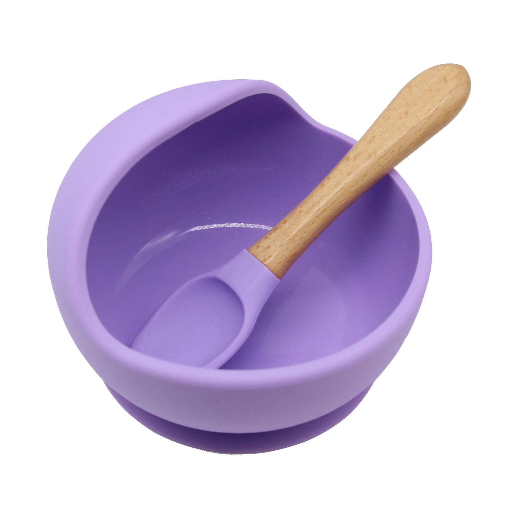 Cross-border new products baby silicone bowl baby eating fork spoon feeding tableware complementary food bowl simple silicone bowl set