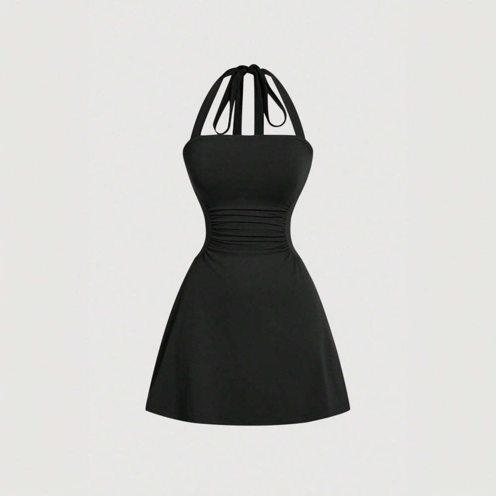 women's fashion: elegant & sexy halter dress - new spring/summer collection, slimming, high-waisted mini dress