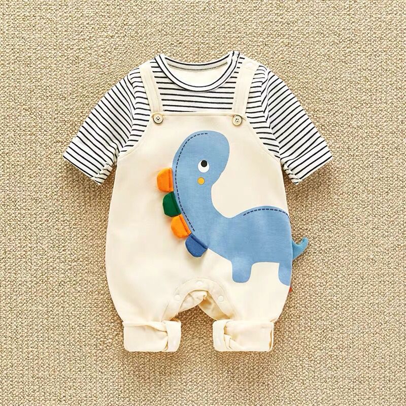 Newborn baby romper - cute cartoon design for boys & girls - trendy spring/autumn style