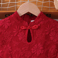 Girldress cross-border children's clothing summernew arrival red chinoiserie heavy industry embroideredpatchwork waist dress princess dress