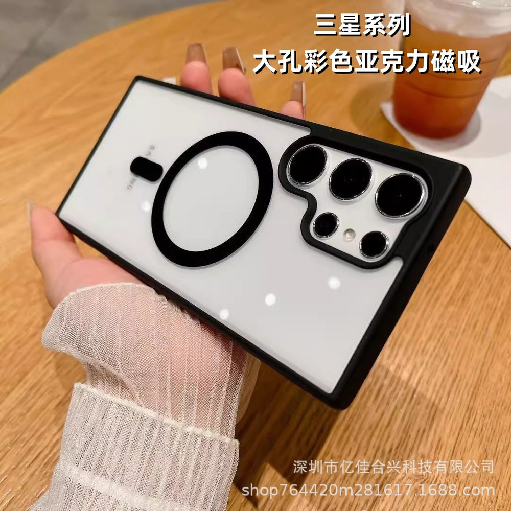 Suitable for samsung s26ultra transparent mobile phone case galaxys24 skin-feeling colorful magnetic anti-fall protective cover a36
