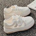 Summer women's chunky platform loafers, breathable mesh sneakers, perfect with skirts, unique white sneakers, athletic skate shoes