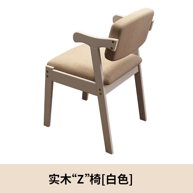 Solid wood dining chair for home desk chair oak study chair backrest stool modern casual restaurant ins style z-shaped chair