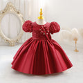 Toddler puff sleeve princess dress, children's formal gown, baby girl first birthday dress, baby dress