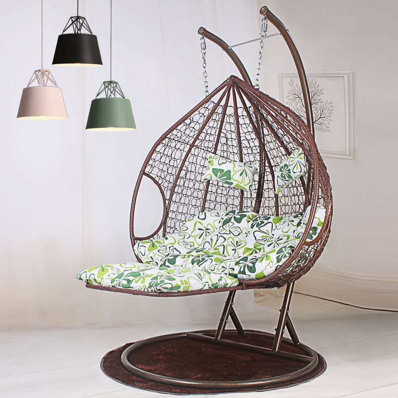 Romantic hanging basket rattan chair for home indoor hanging chair swing adult hammock balcony single double living room rocking lounge chair