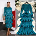 Classy banquet dress classyaccessible luxuryniche styleruffles cake skirt heavy industry pleated silmlongdress