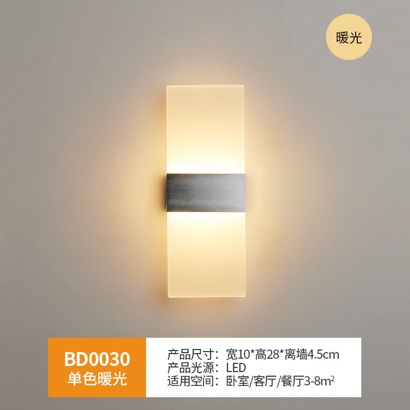Wall lamp bedroom bedside wall lamp Nordic led living room modern simple background light creative corridor aisle lamp