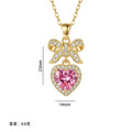 Popular internet celebrity fashion copper inlaid zirconium full diamond heart necklace for women accessible luxuryniche styleelegant non-fading clavicle chain jewelry