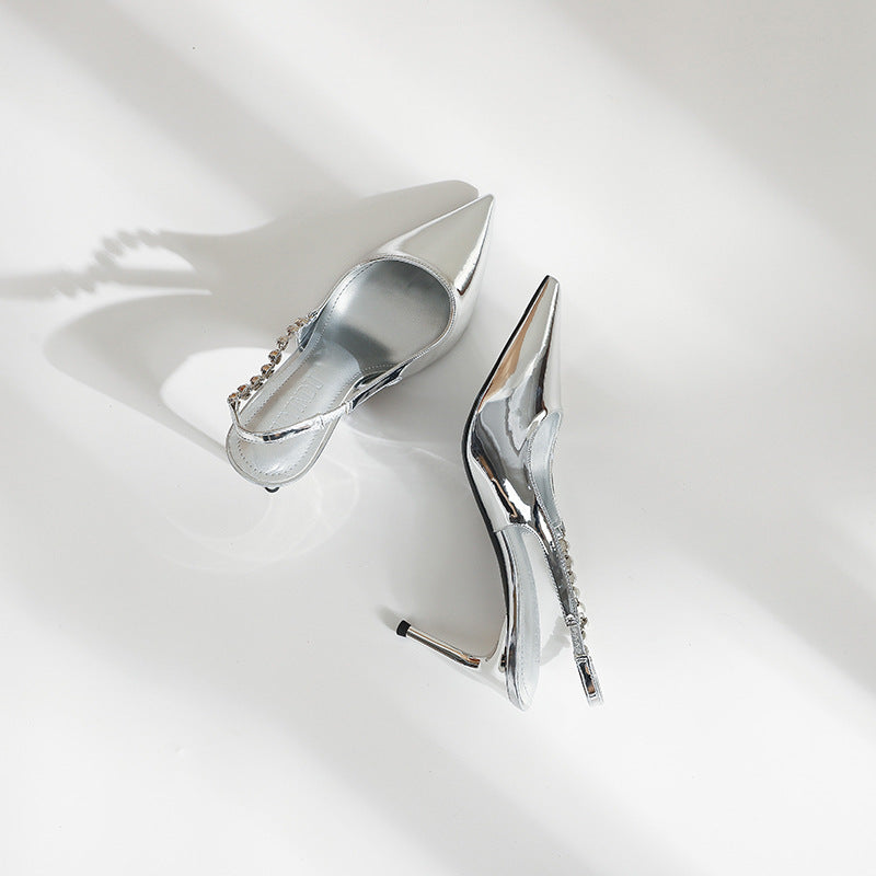 Ready-to-ship l216 stiletto heels: elegant silver, premium quality, comfortable fit. stunning 2025 high-heeled sandals