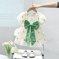 Girls' summer dresses  new style: chic little girl short-sleeve bowknot princess tutu dress