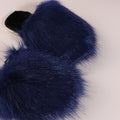 plus size fur slippers women's imitation fox fur women's slippers imitation raccoon fur heattech shoes toe cap slippers european station women