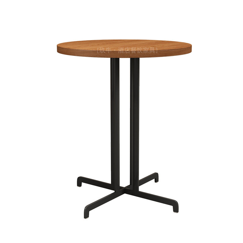 Cafe Solid wood high stool Table and chair combination Simple restaurant Convenience store Table and chair Bar Clear bar Backrest high chair