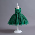 Ready-to-ship wholesale children's formal dresses, beaded floral patterned princess dresses for girls, perfect for everyday wear, birthdays, and banquets, made with satin fabric
