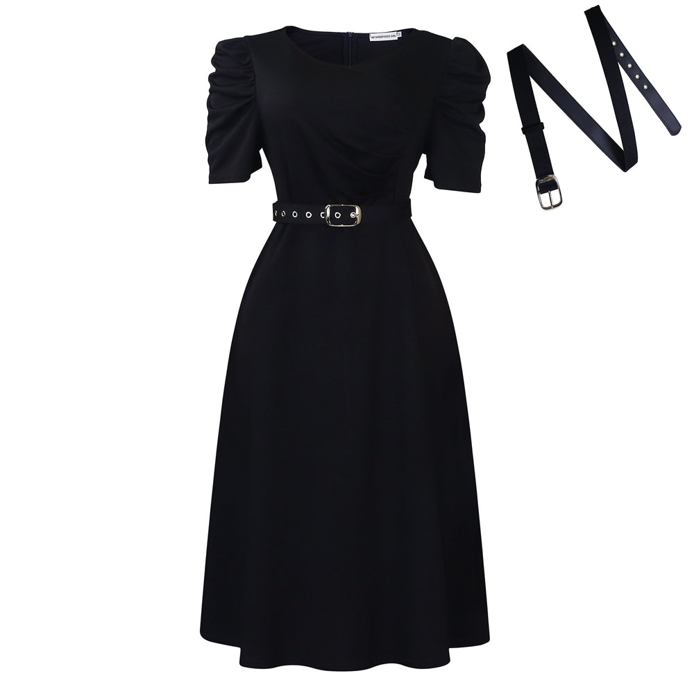 C8616  foreign trade women's fashion pleated elegant v-neck swing dress - cross-border african style dress