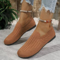 Fashionexport breathable slip-on flatsflatsflats women's cross-border wide toe plus size breathable lazy loafers
