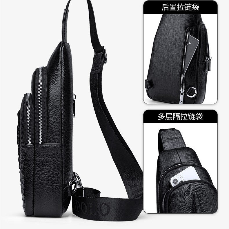 Emperor Paul Breast Bag Men's Premium Fashion Versatile Men's Shoulder Crossbody Bag Crocodile Pattern Casual Chest Bag